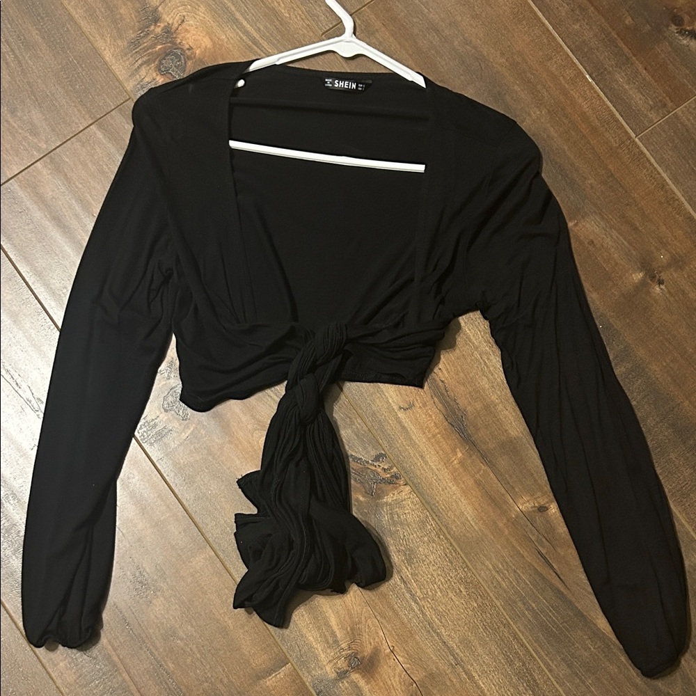 SHEIN Black Long Sleeve Blouse